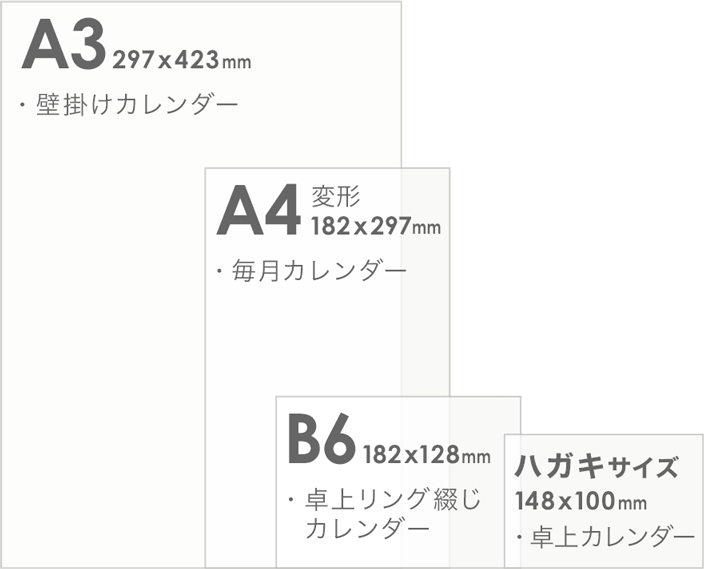 カレンダーのサイズ